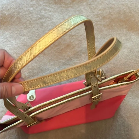 Spartina 449 Pink and Gold Tote Bag with Chic Design - Picture 4 of 6